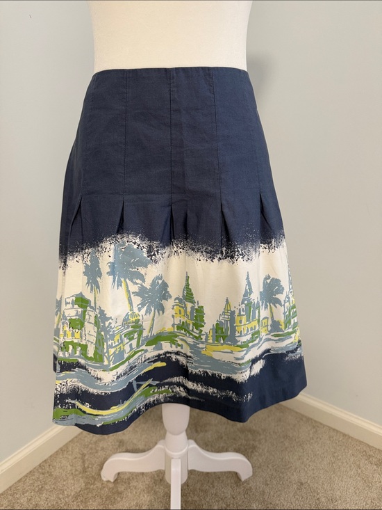 Old Navy Dresses & Skirts - Old Navy  Blue A-Line Skirt with Coastal Print SZ4